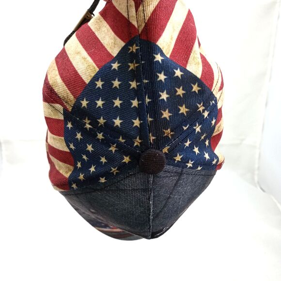 Vietnam Veteran Strapback Cap Stars and Stripes Distressed Look 6 Panel - Picture 6 of 6